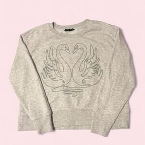 Jane & Delancey Grey swan crewneck sweatshirt size small